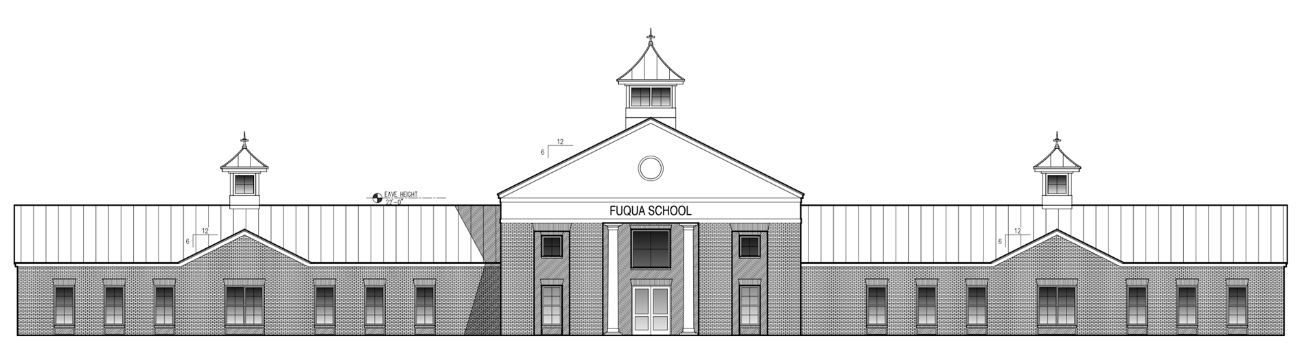 Front-view sketch of new Upper School