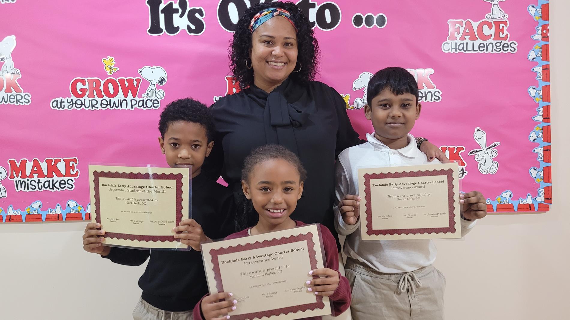 Teacher with students