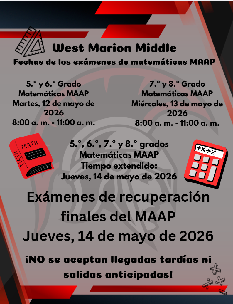 Fechas de los exámenes MAAP de matemáticas