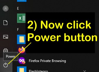 Click the power button...