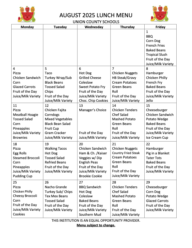 Lunch Menu