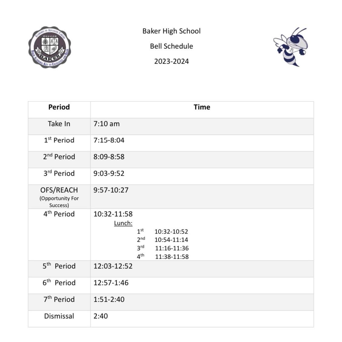 23-24 Bell Schedule. Click here for PDF.