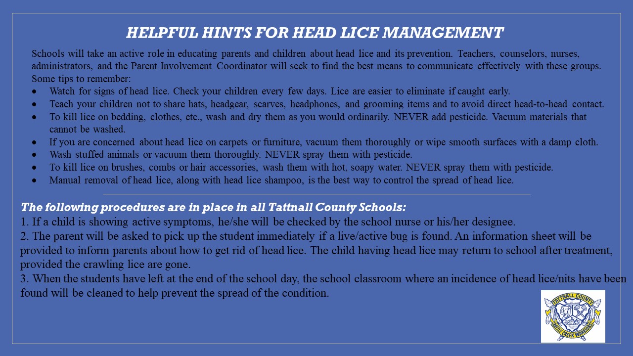 Helpful Hints for Head Lice Management-English