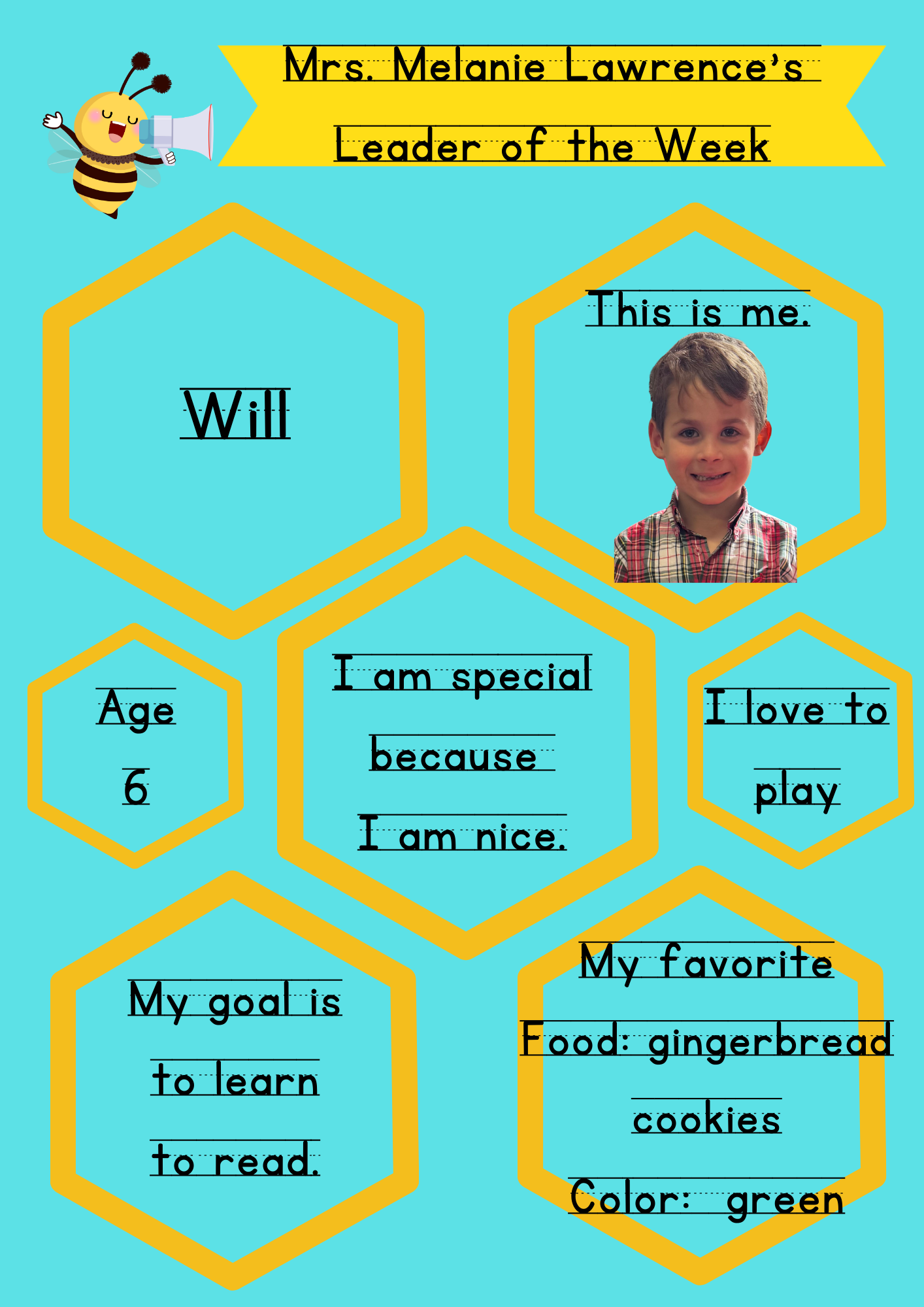 Kindergarten Leader of the Week