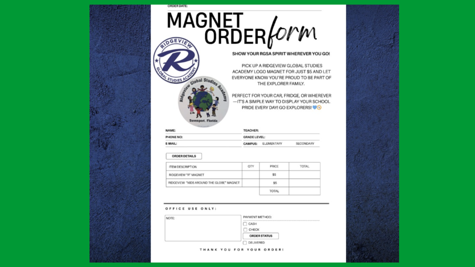magnet order form