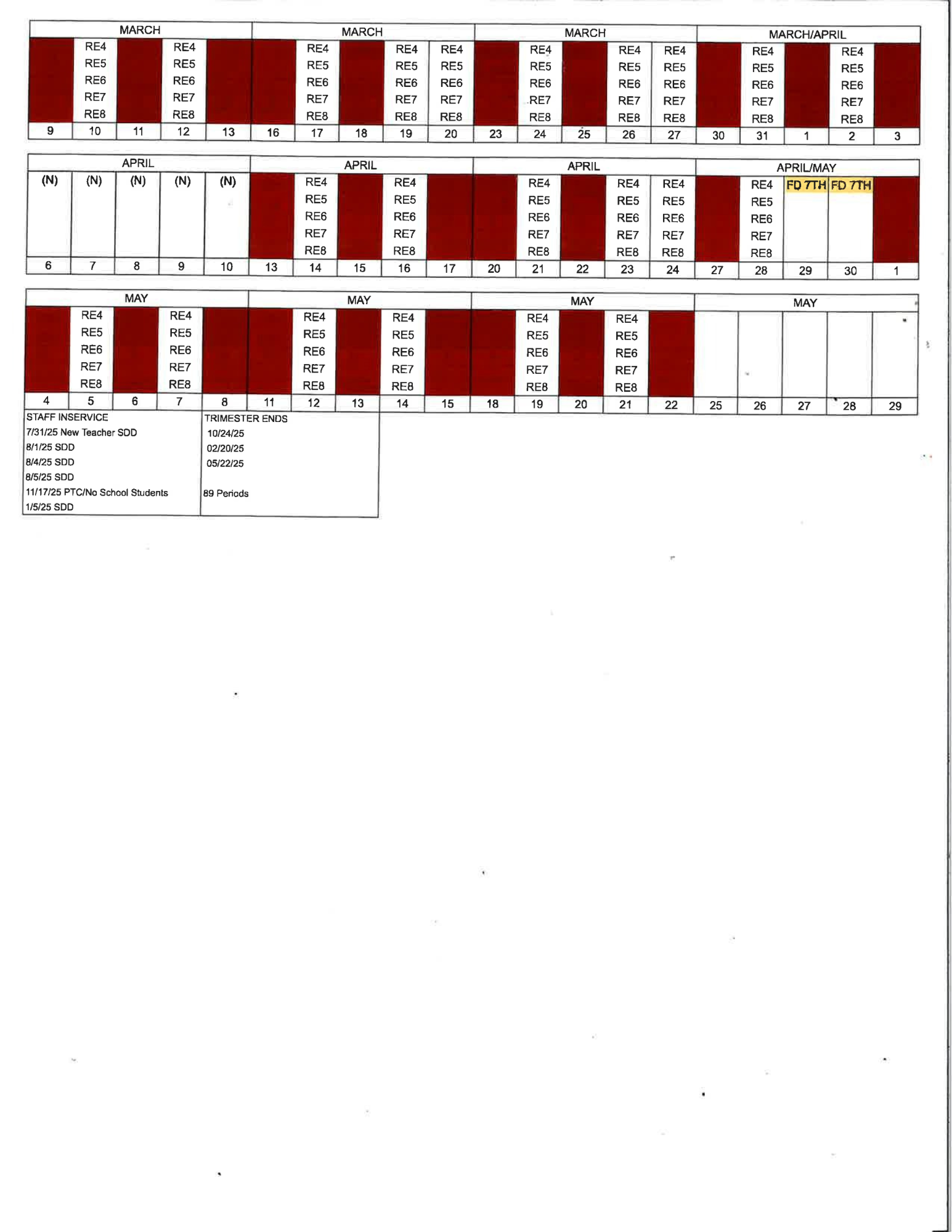 PE Schedule 2
