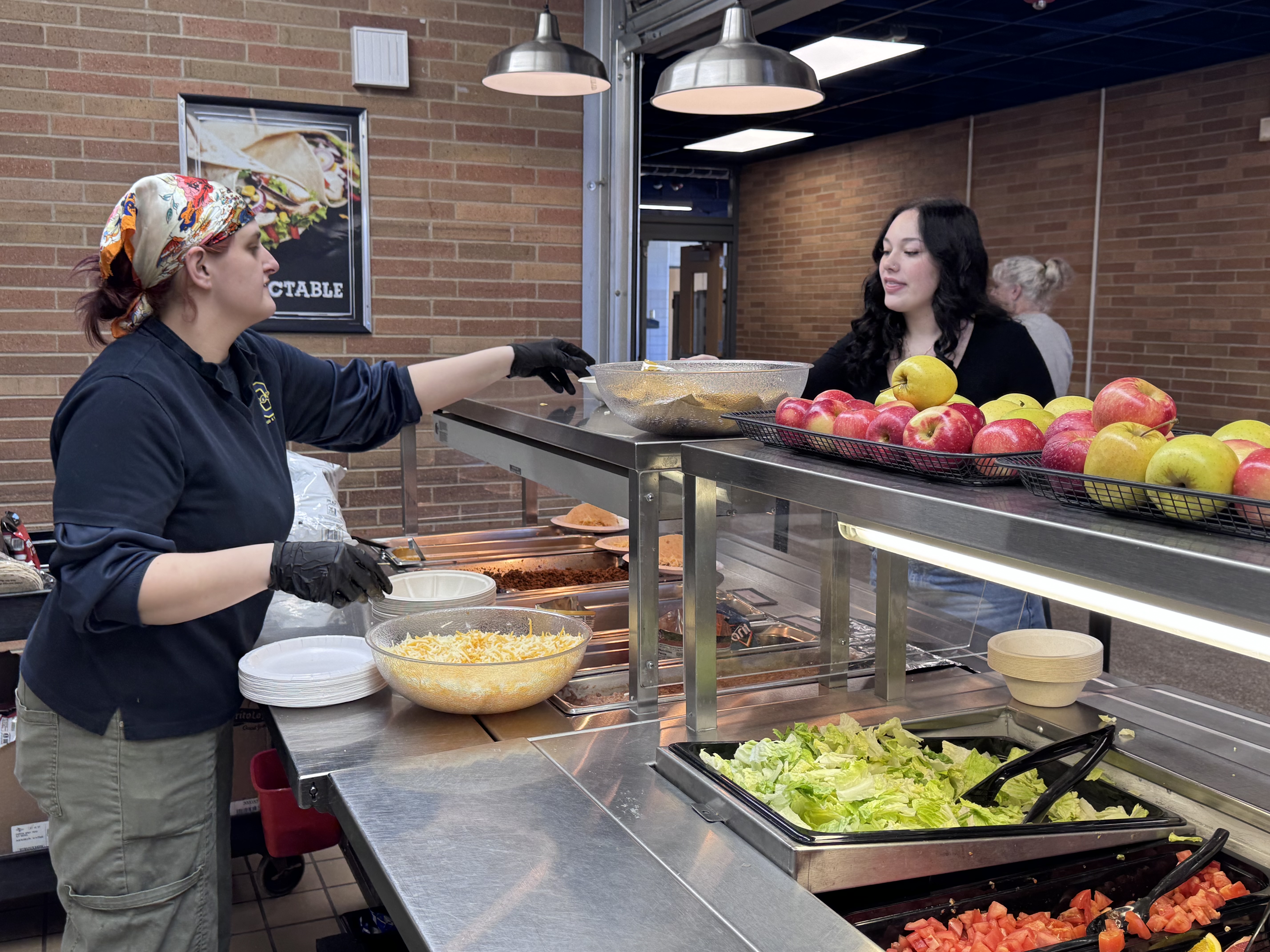 Student getting lunch at OSC