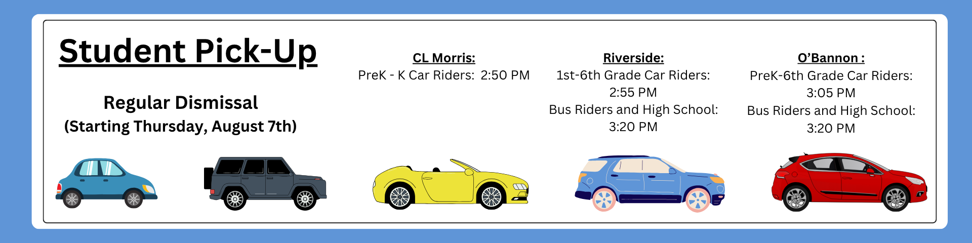Regular Dismissal Times