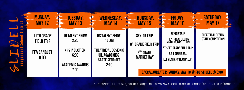 weekly schedule