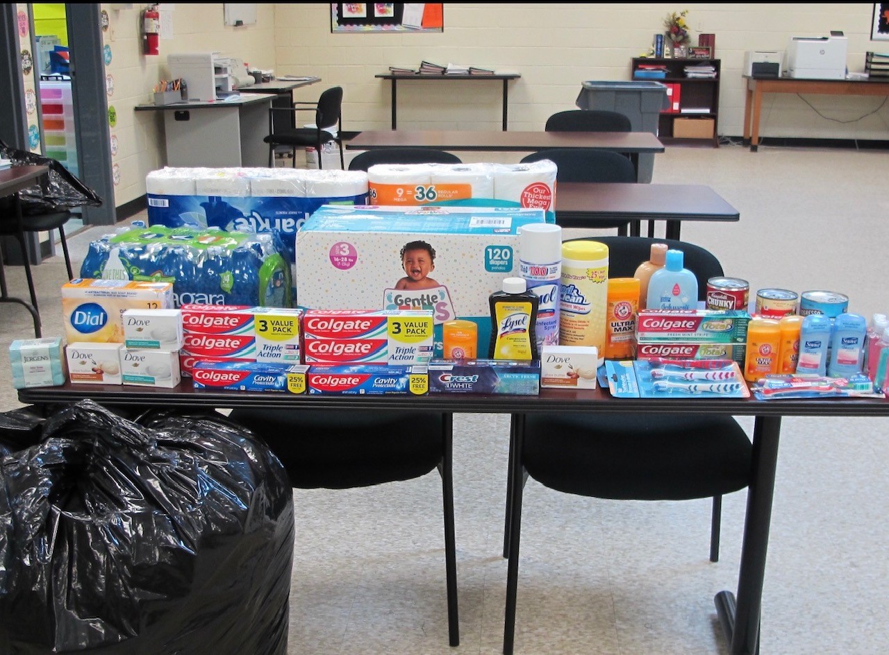 Various relief items for the disaster areas