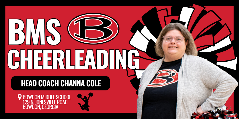 BMS Cheerleading Graphic with Head Coach Channa Cole