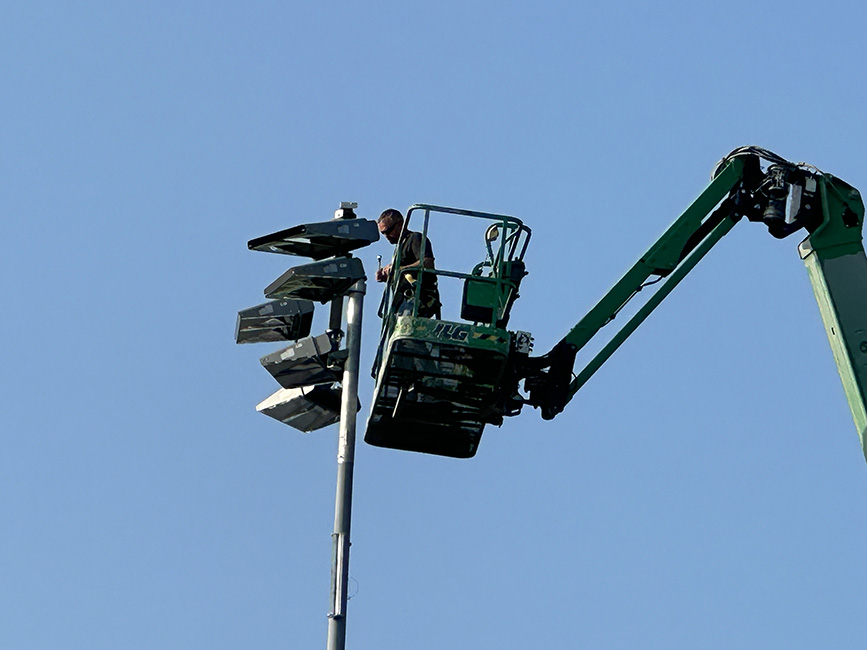 installing the first new lights