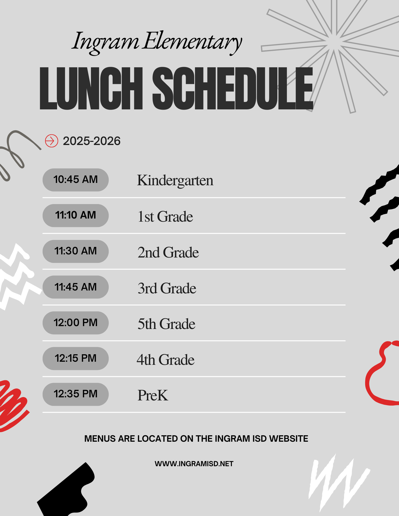 Lunch Schedule 24-25 Lunch Schedule 24-25