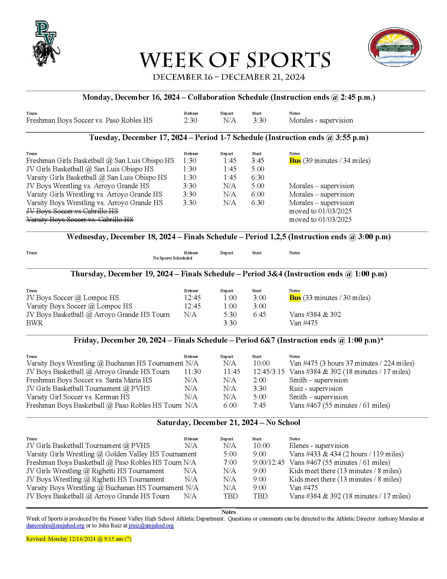 Week of Sports