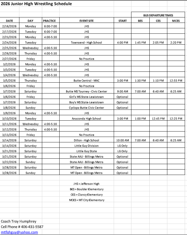 Sports Schedule