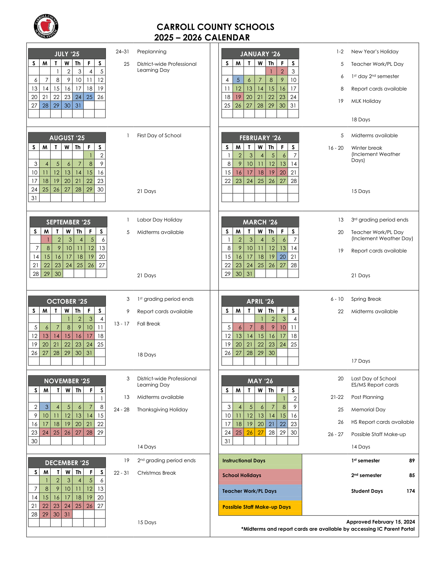 2025-2026 School Calendar