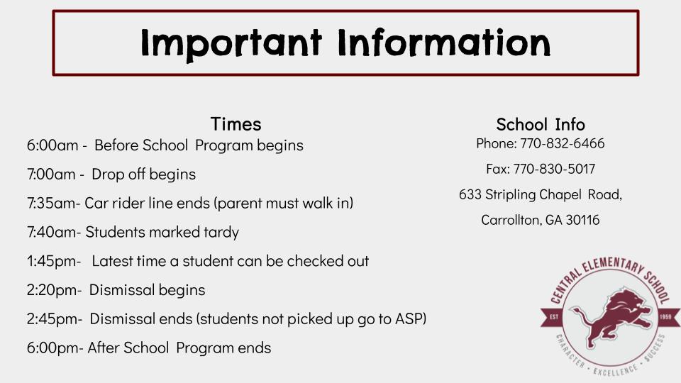 Important Information