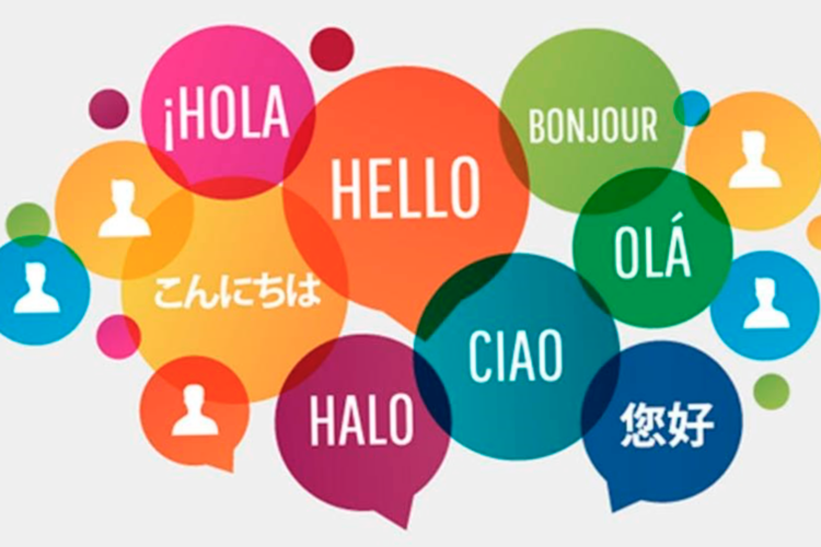 colored speech bubbles with different languages saying "hi" colored speech bubbles with different languages saying "hi"