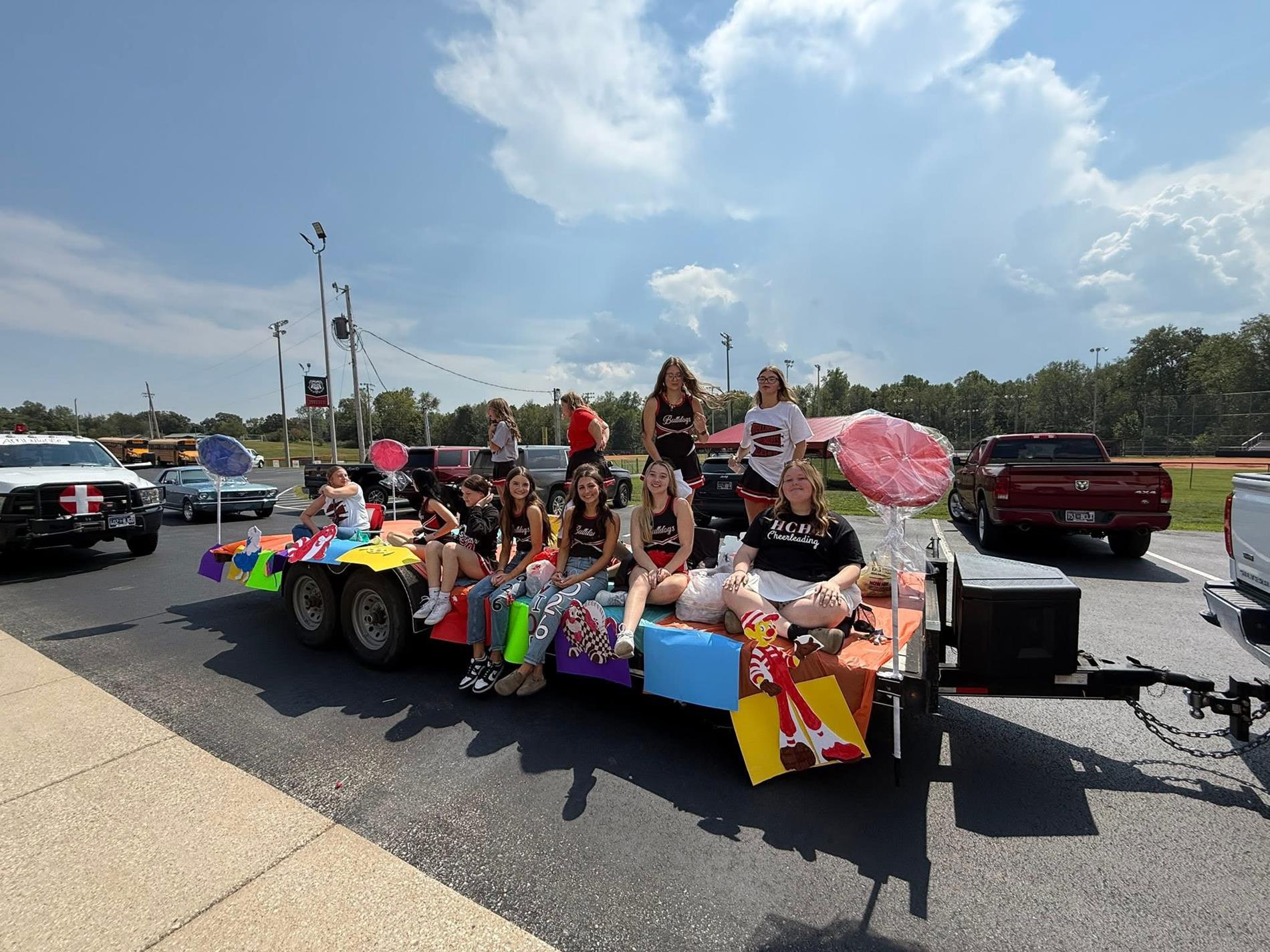 Cheerleaders Homecoming Float