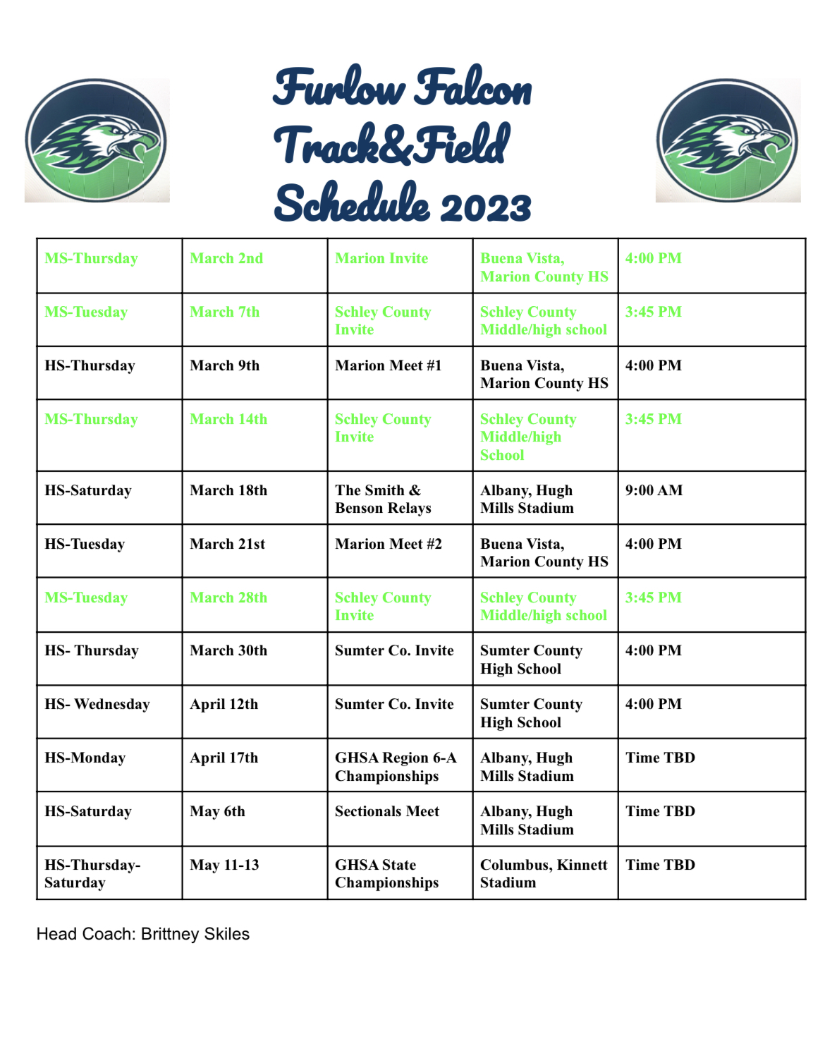 Track Schedule