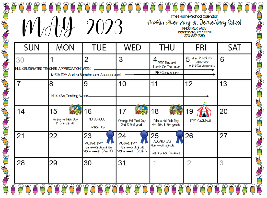 MLK May 2023 Family Calendar
