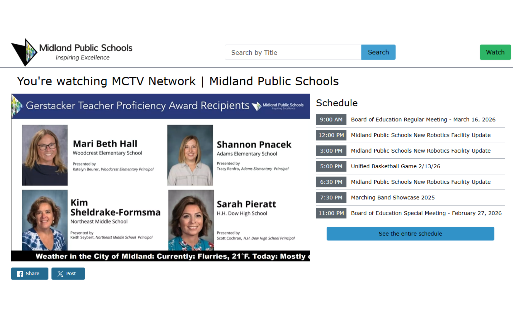 Screengrab of MPSTV webpage