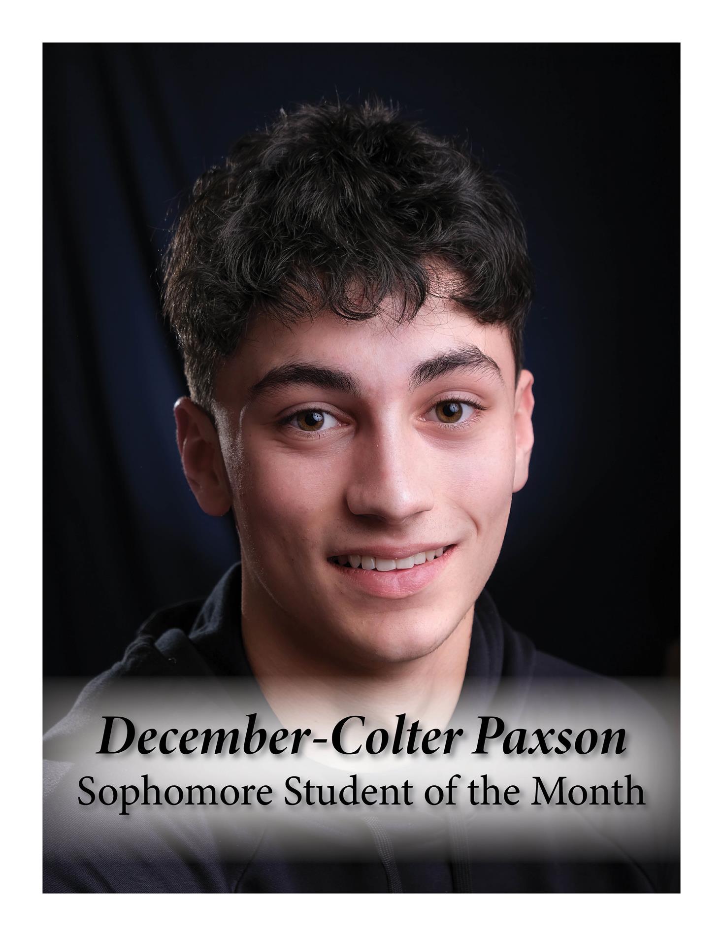 Sophomore December Student of the Month