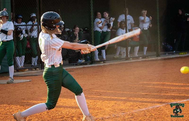 Woodland High School softball player at bat