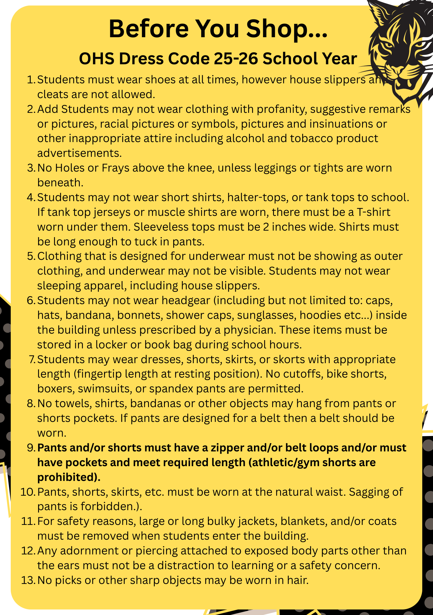 OHS 25-26 Dress Code