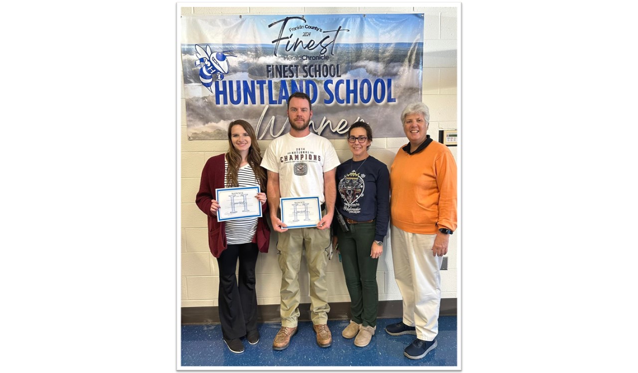 Hanna Rollins, Martha Carol Luttrell and Austin Williams are pictured with Ms. Crabtree receiving their Novice Awards.