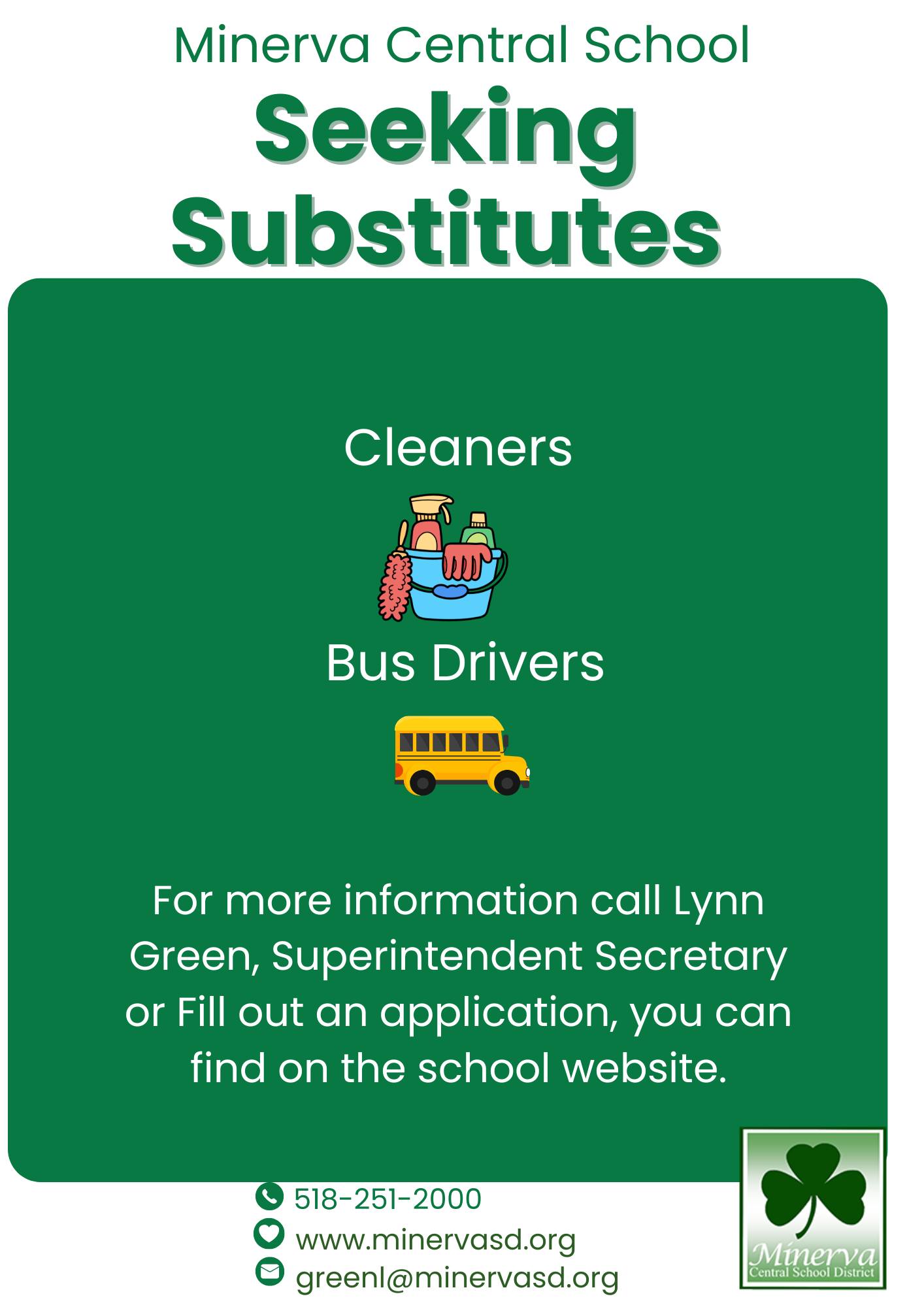Hiring bus drivers and cleaners call 518 251 2000 for more information Hiring bus drivers and cleaners call 518 251 2000 for more information