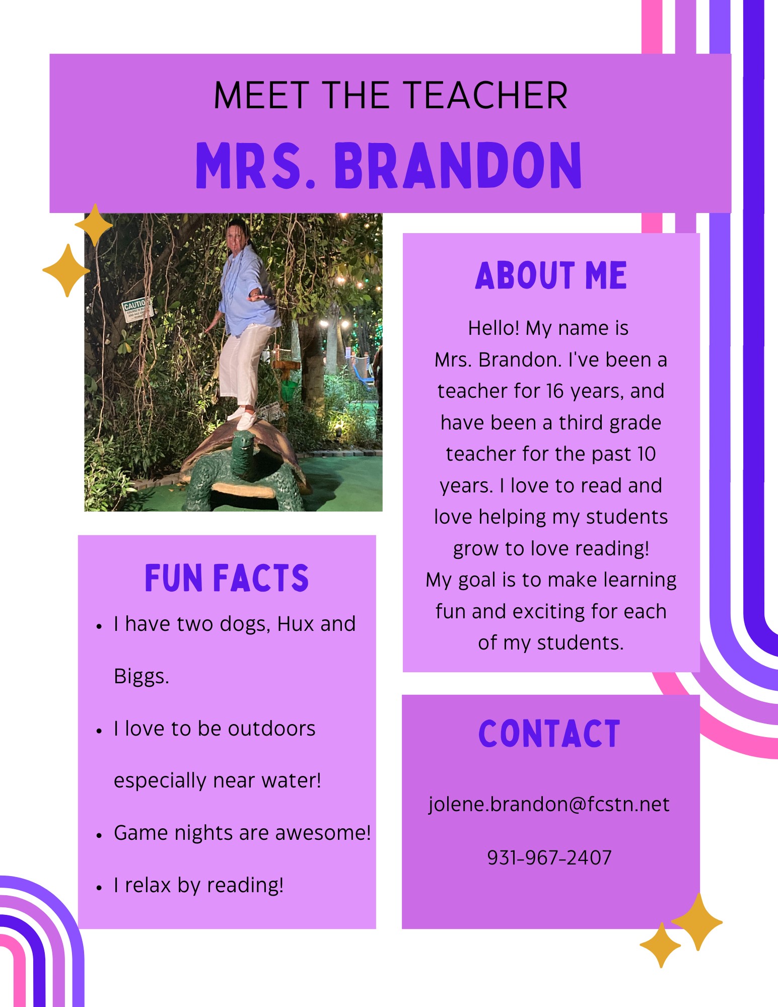 Mrs. Jolene Brandon - 3rd grade Teacher