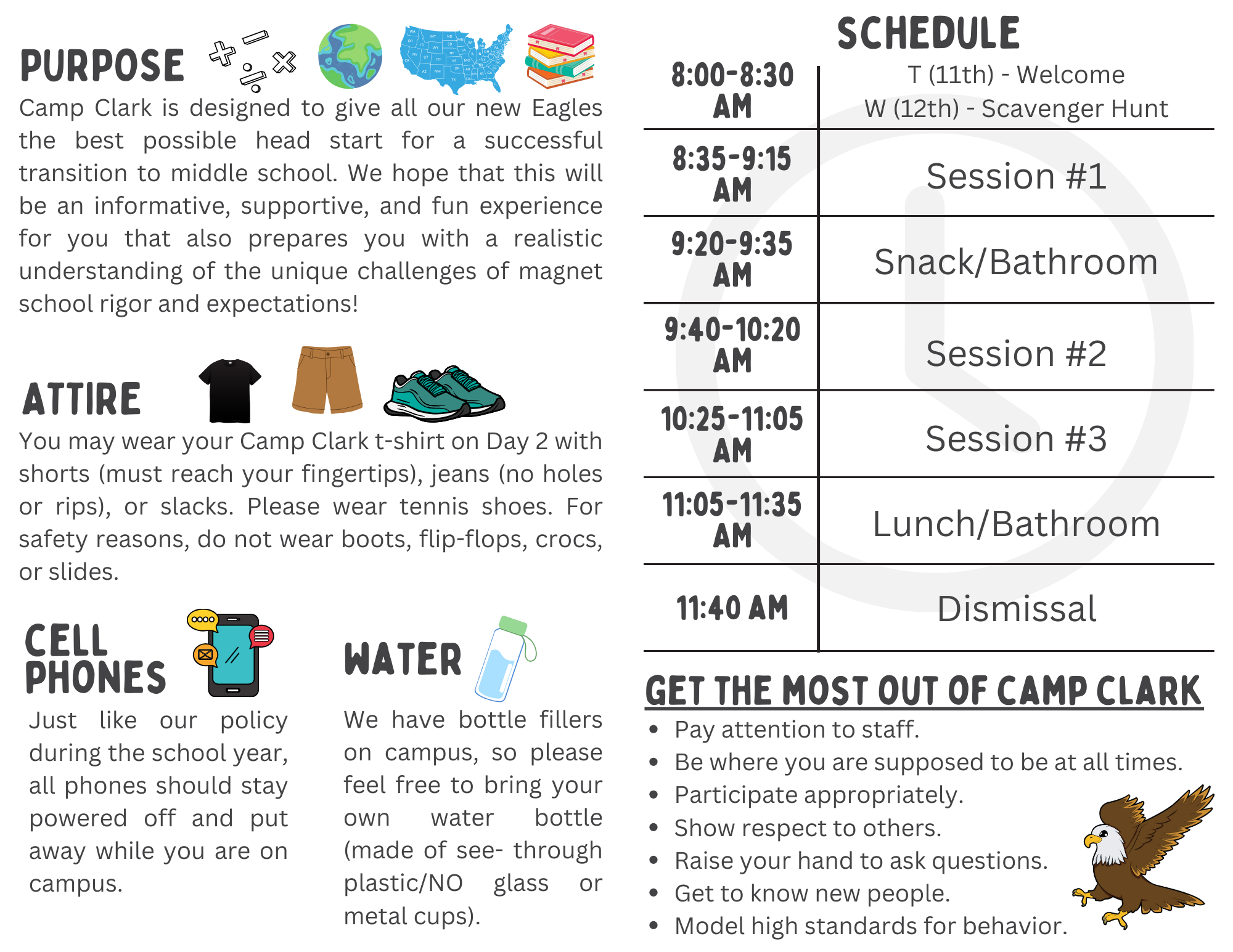 schedule for camp clark