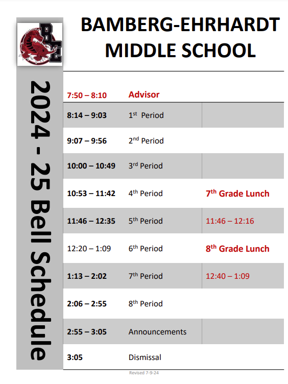 Bell Schedule 