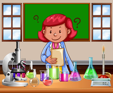 girl in science lab