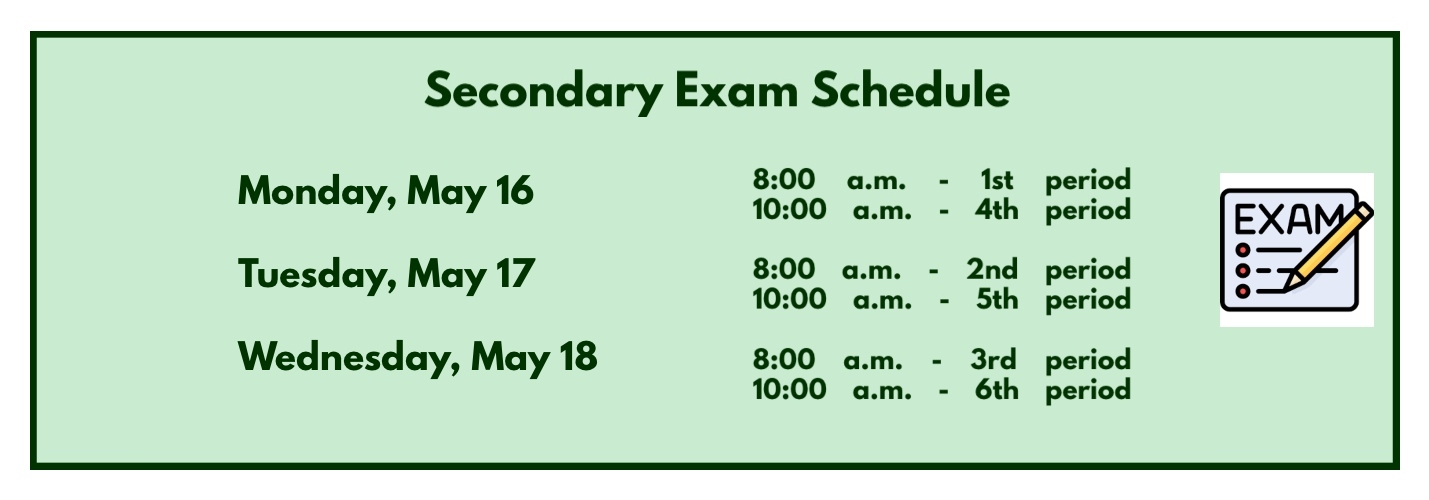 Secondary Exam Schedule