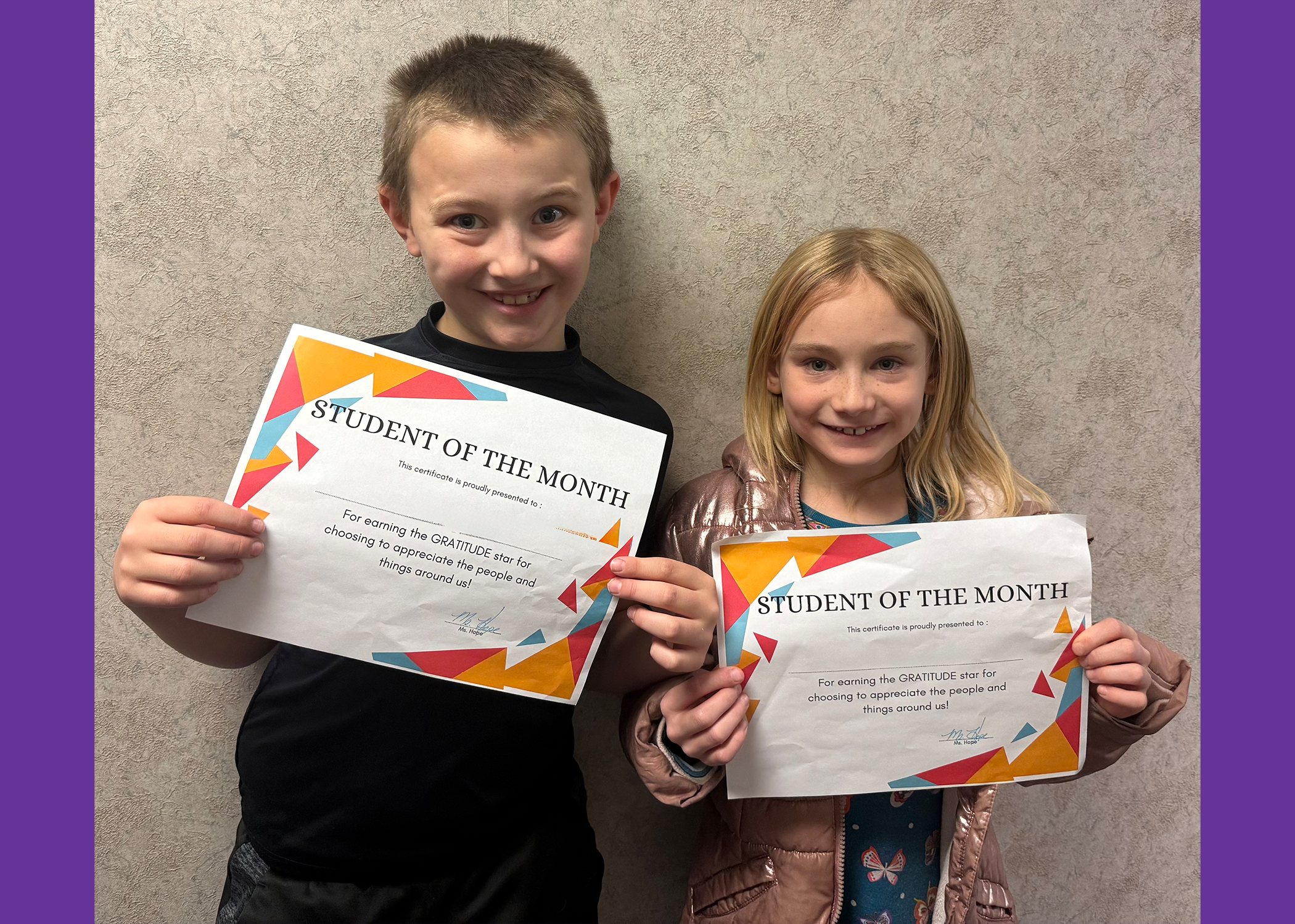Students with certificates