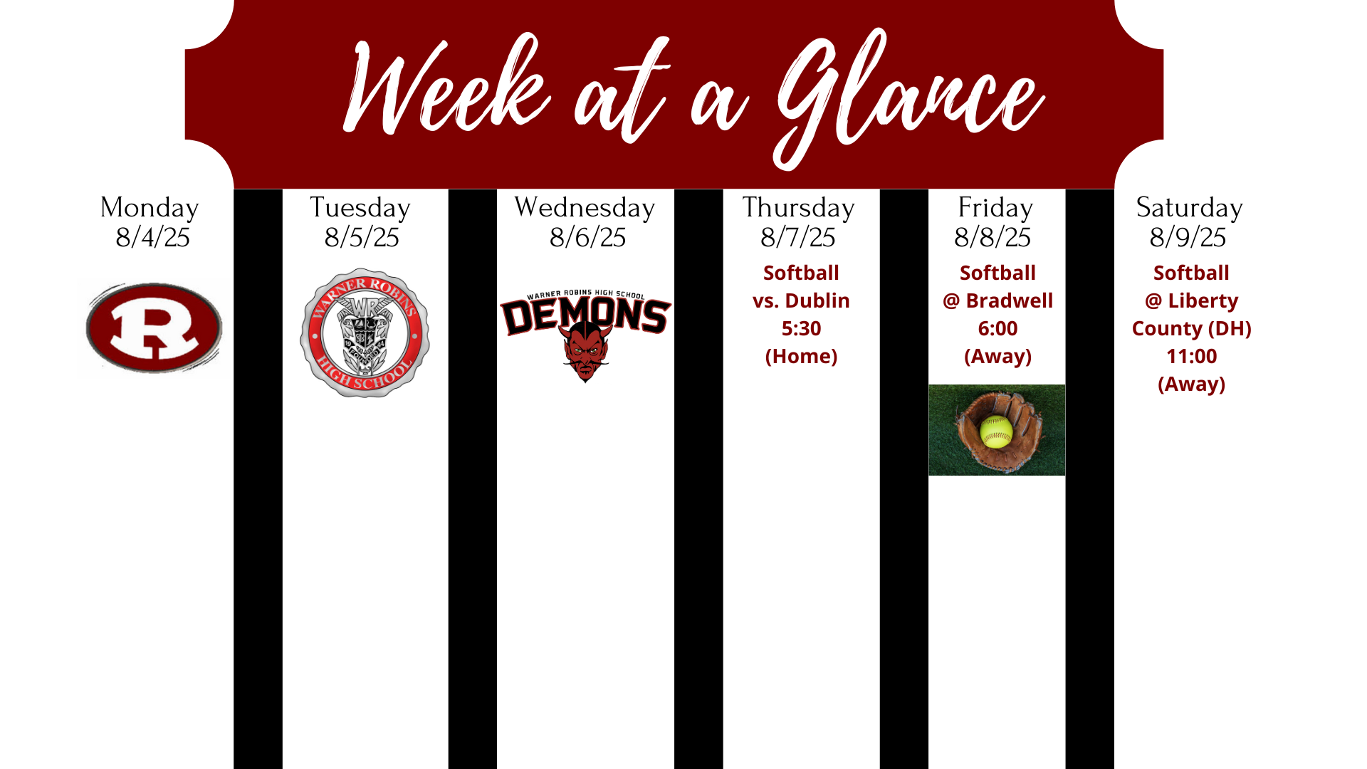 Week at a Glance Aug. 4-Aug. 9