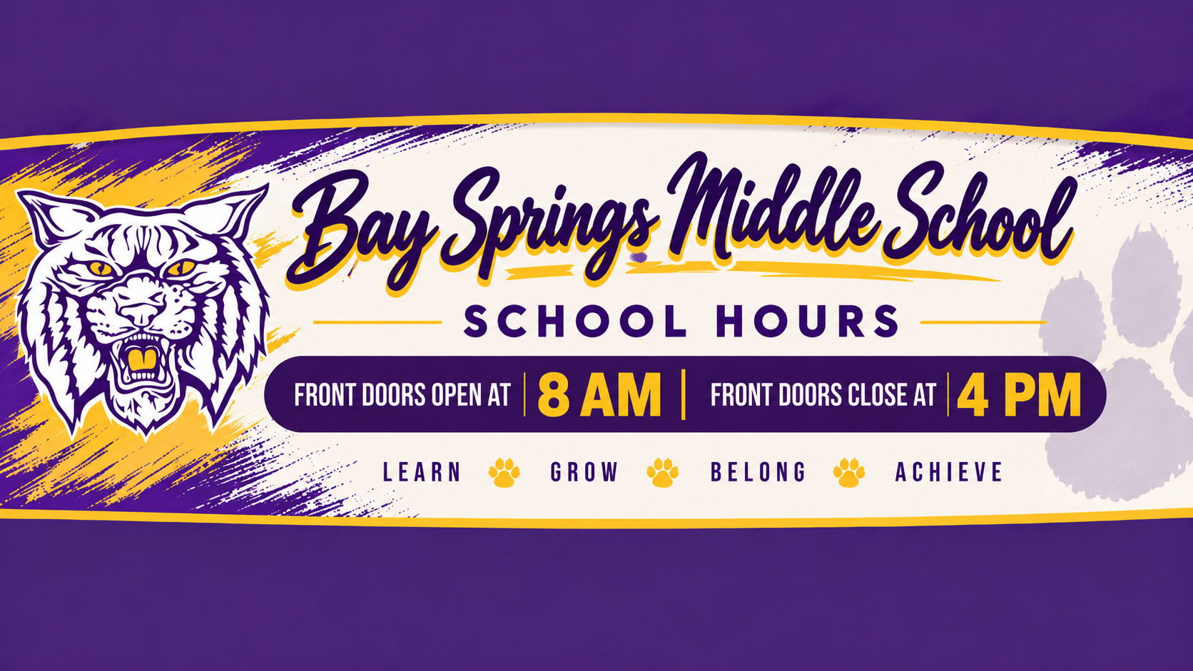 School Hours - front door