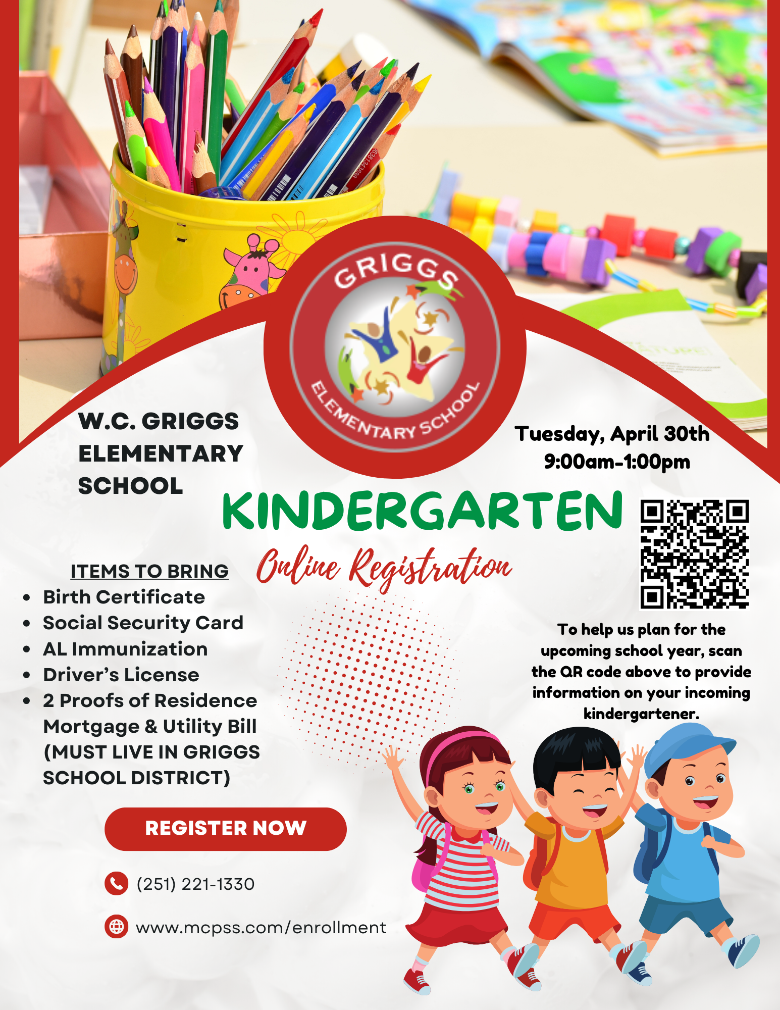 Kindergarten Registration flyer in English