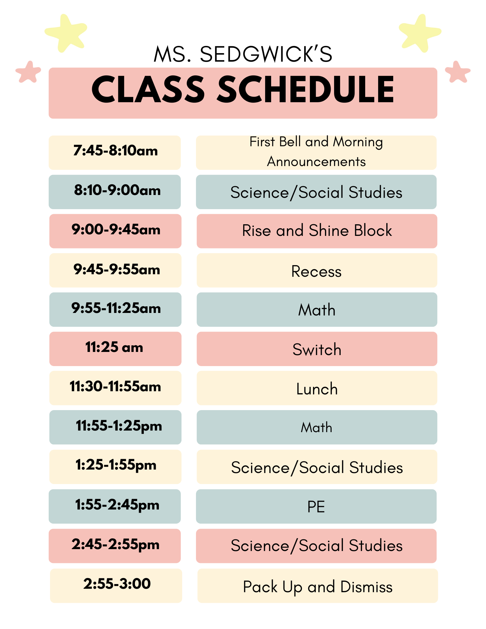 schedule