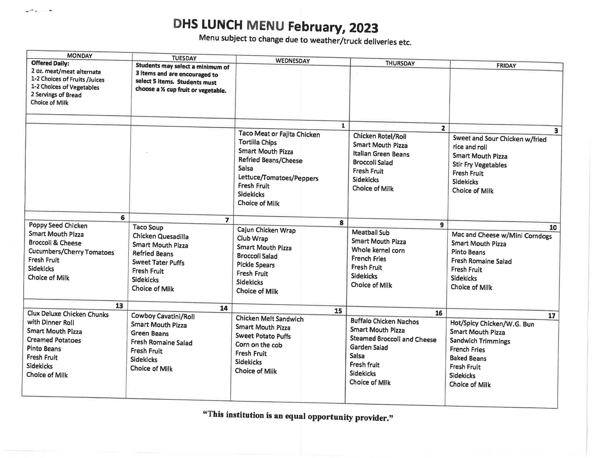 Menus