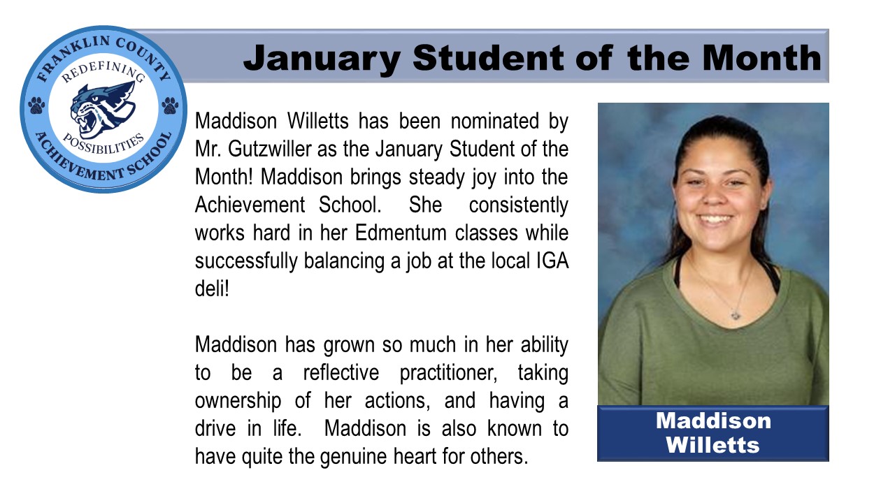 January Student of the Month