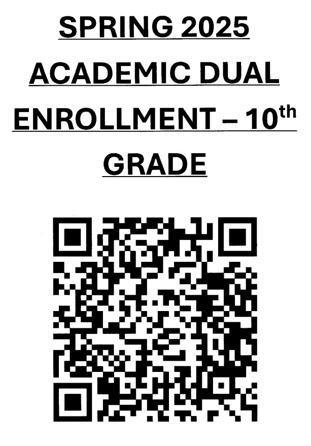 spring dual enrollment qr code 10th grade