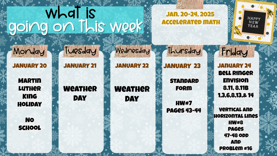 JANUARY 20-25, 2025  MATH 8