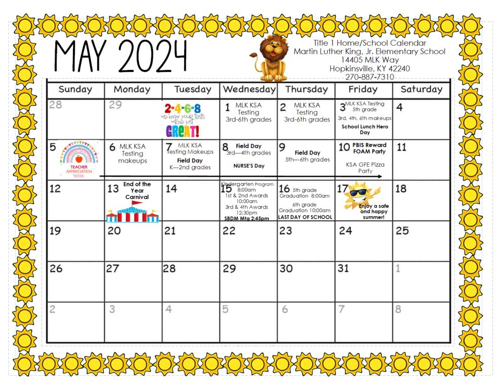 MLK Activities in May 2024