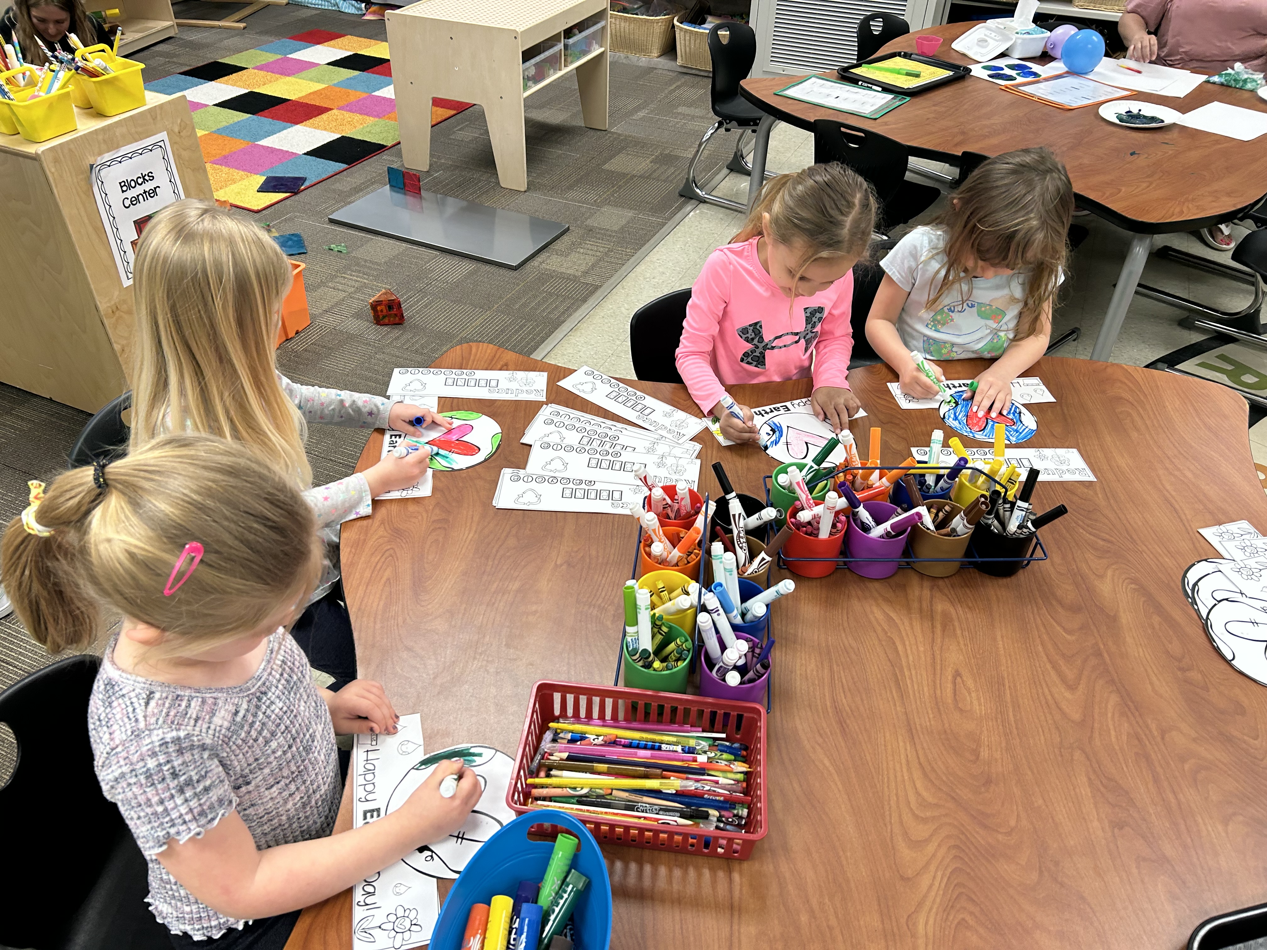 Making Earth Day head bands!