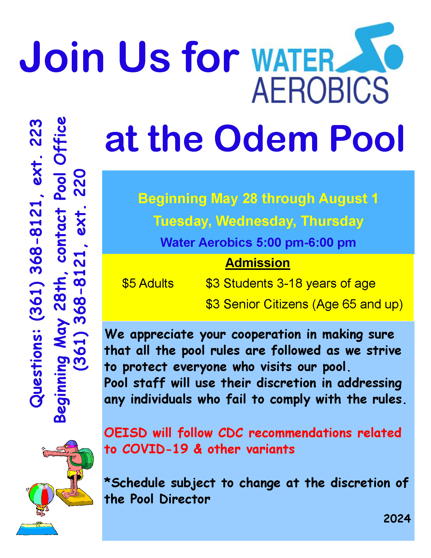 Pool Aerobics 2024 Flyer