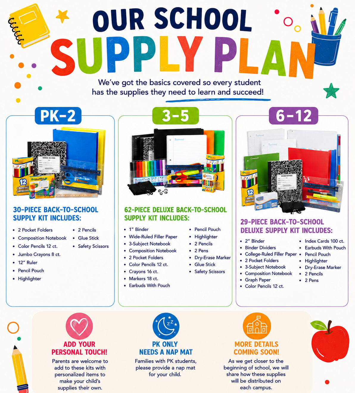 School Supply Plan info 