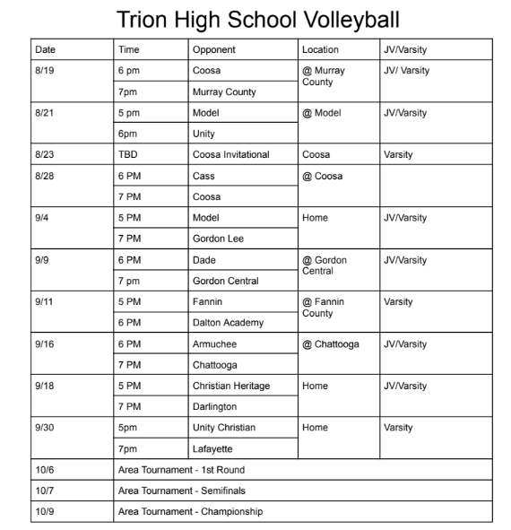 THS VOLEYBALL SCHEDULE 2025